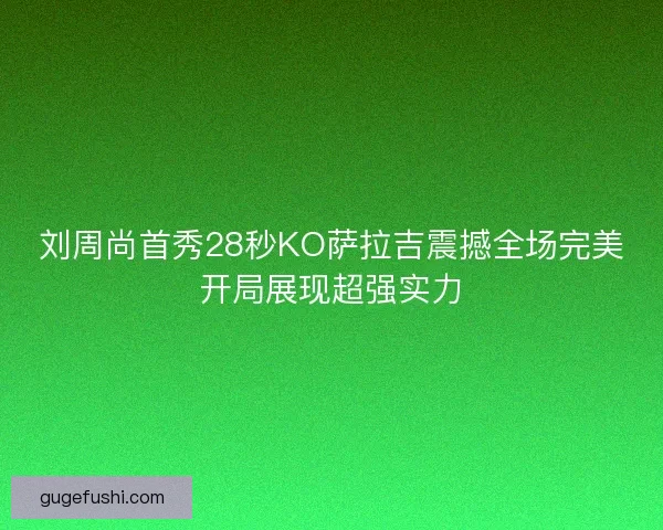 刘周尚首秀28秒KO萨拉吉震撼全场完美开局展现超强实力